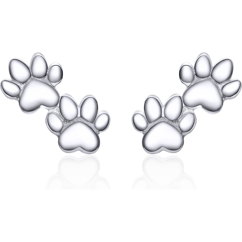 Emporial strieborné kôstkové náušnice Milovaná packa labka SCE718 28171945