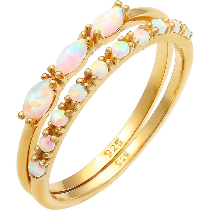 ELLI Prsteň nebesky modrá / zlatá / ružová 66256831