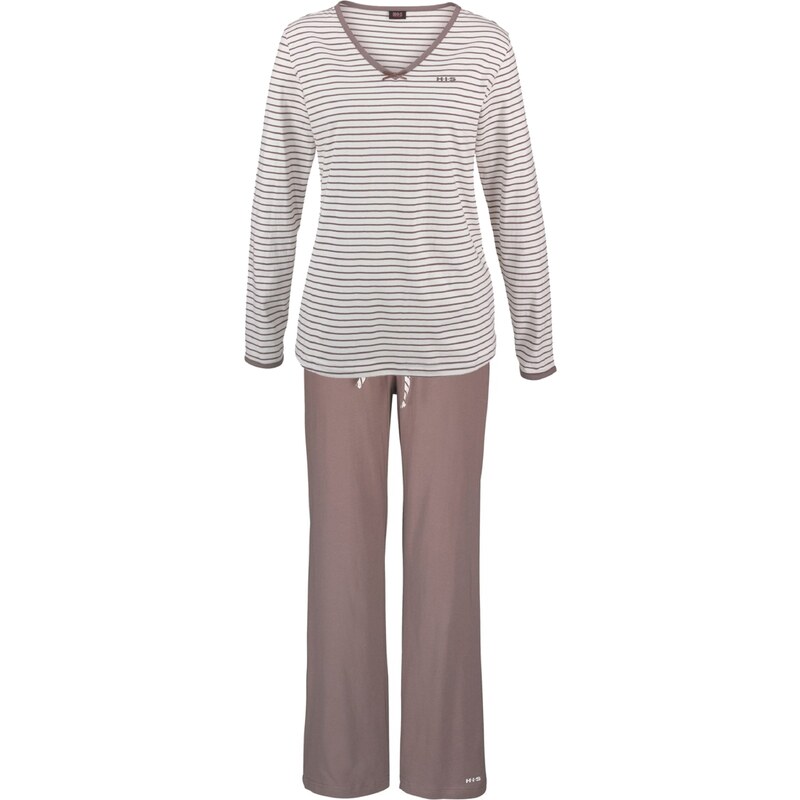 H.I.S Pyžamo tmavošedá / biela 67178227