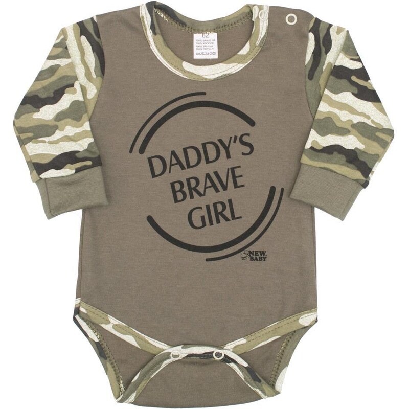 Dojčenské body s dlhým rukávom New Baby Army girl