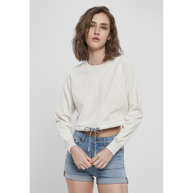 Urban Classics Dámska oversized crop mikina svetlosivá 50688947