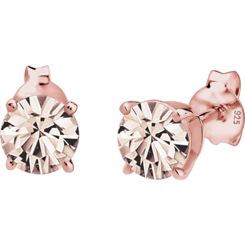 ELLI Náušnice ružové zlato / priehľadná 54440770