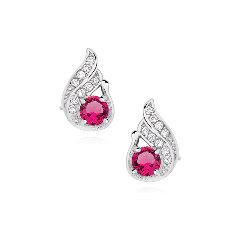 Olivie Strieborné náušnice s rubínovým zirkónom 3973 67500214