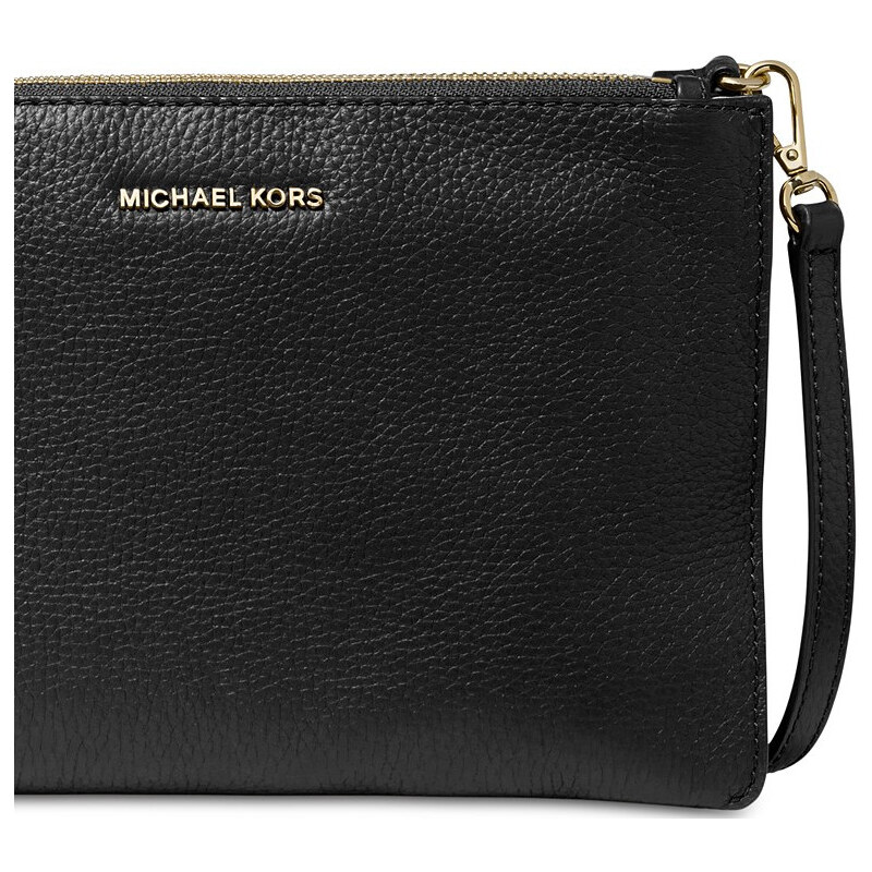Michael Kors Pebble Leather Double Pouch Crossbody Black Gold