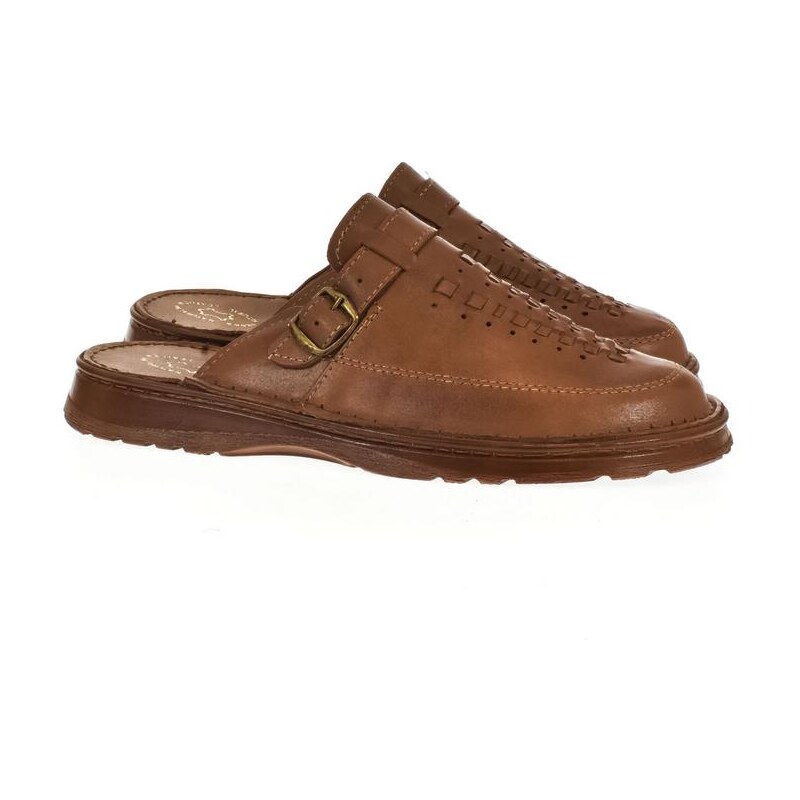 JOHN-C Pánske hnedé šľapky TISIO 17064210