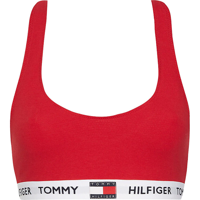 TOMMY HILFIGER - Logo červená braletka z organickej bavlny 17068127