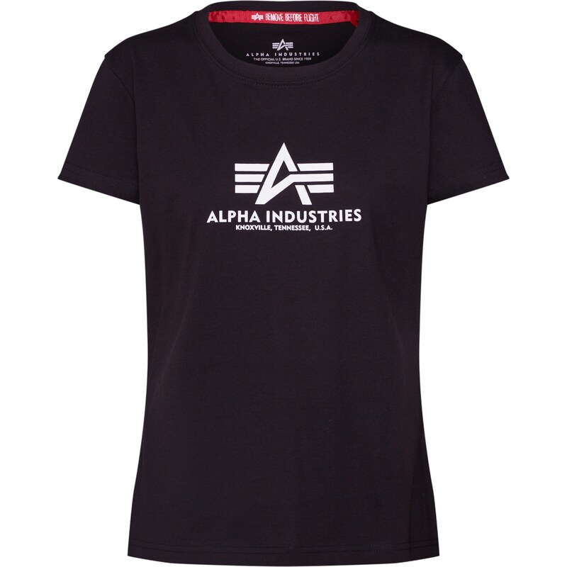 ALPHA INDUSTRIES Tričko čierna / biela 15583722