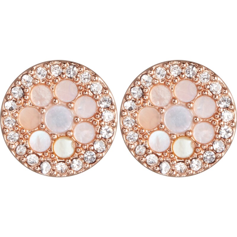 FOSSIL Náušnice VINTAGE GLITZ ružové zlato / ružová / biela 47067464