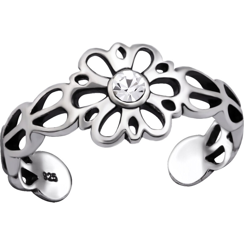 Olivie Strieborný kvetinový prsteň na nohu 4007 17146473