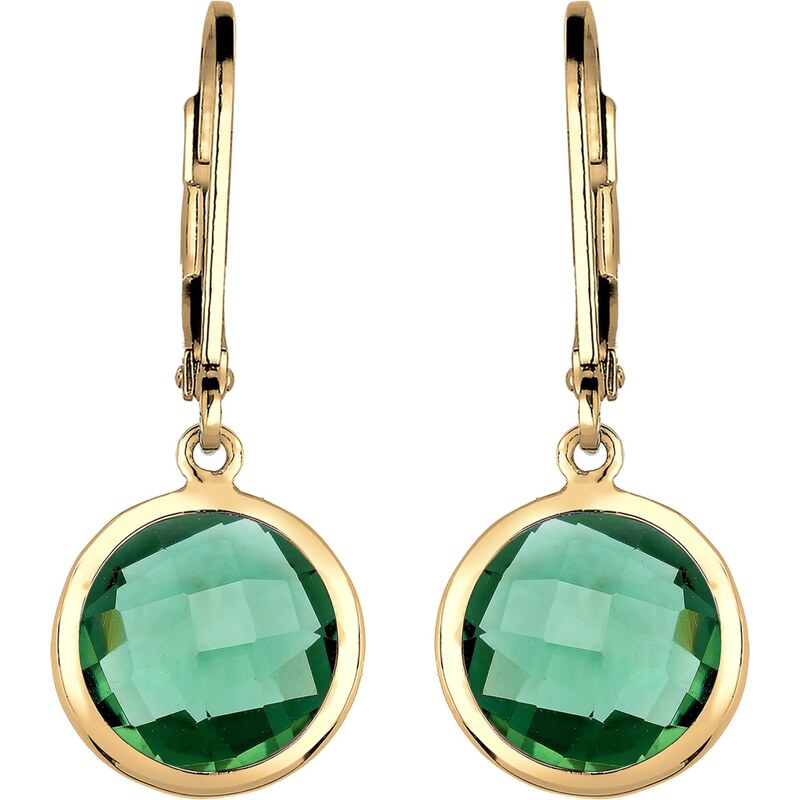 ELLI Náušnice Quarz zlatá / smaragdová 54222059