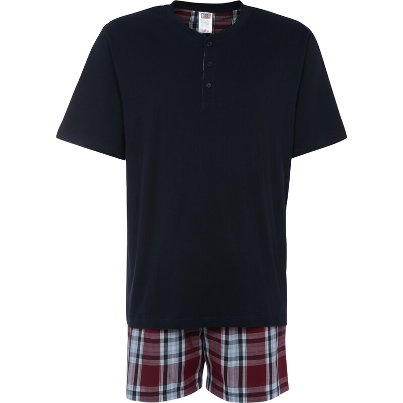 H.I.S Krátke pyžamo námornícka modrá / bordová / biela 56955398