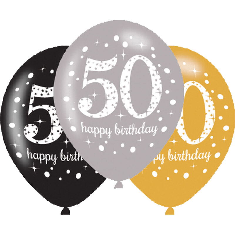 Amscan Latexové balóny narodeninové číslo 50 - 6 ks