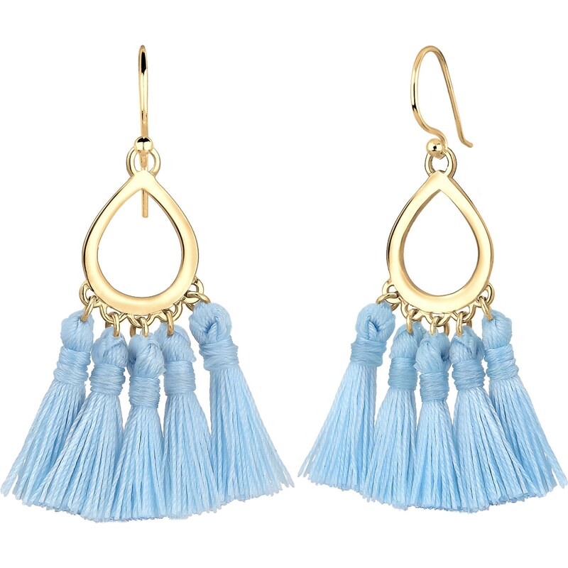 ELLI Náušnice Boho svetlomodrá / zlatá 54221682