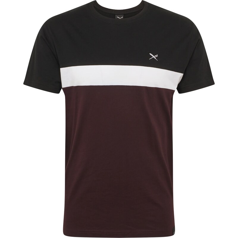 Iriedaily Tričko Court vínovo červená / čierna / biela 15584979