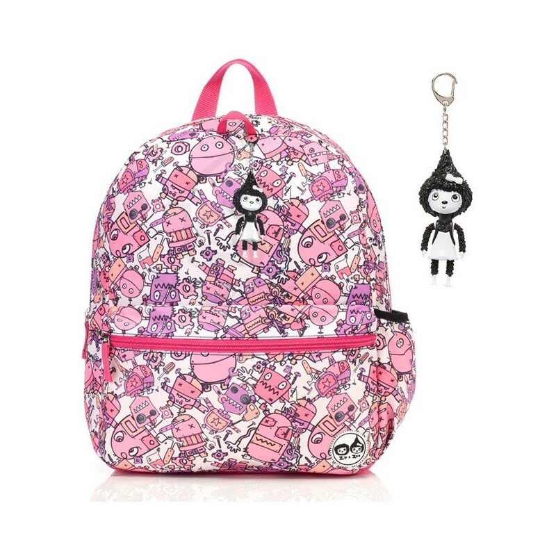 Babymel Detský batoh ZIP a ZOE Junior - Robot Pink 46770830