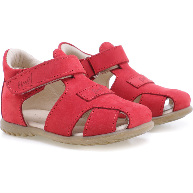 Detské kožené sandálky EMEL E2199-16 Červená 46770909