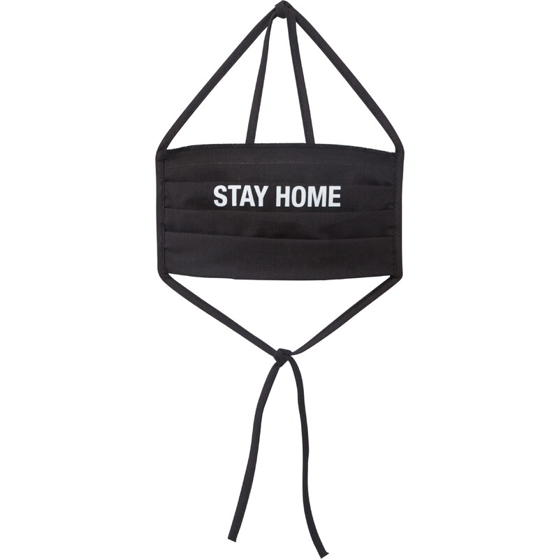 Mister Tee Šatka Stay Home čierna / biela 25315786