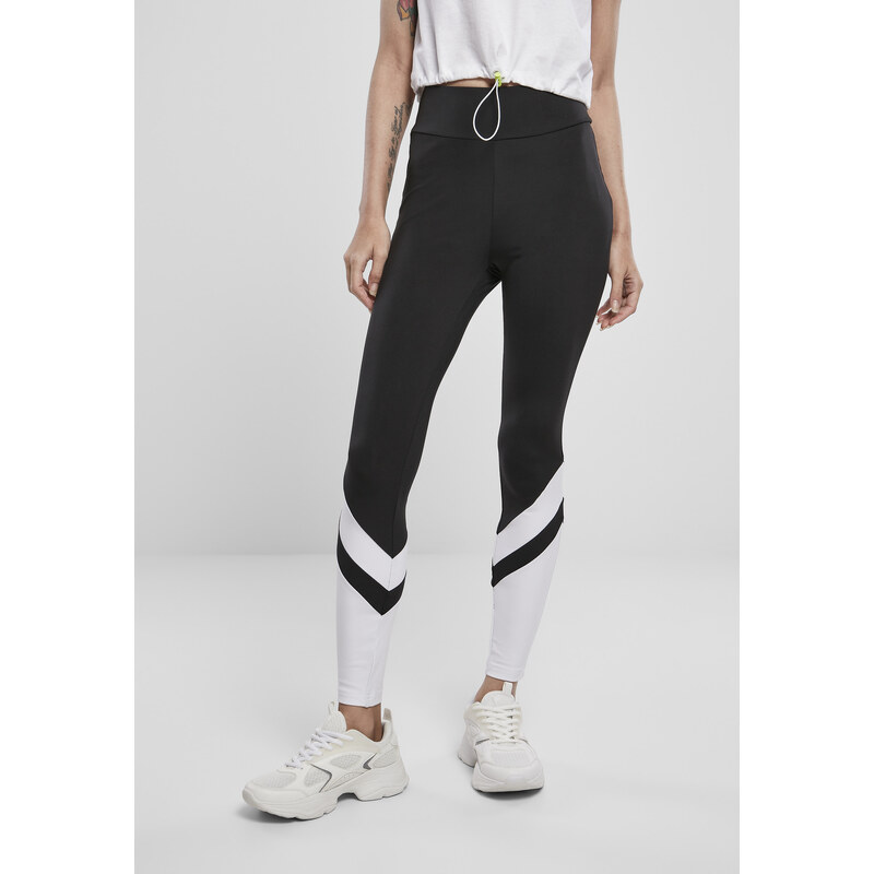 Urban Classics Arrow Womens High Waisted Leggings - Black/White 50644840