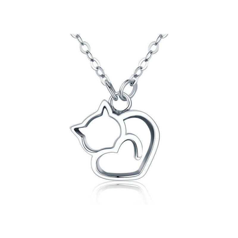 Glory strieborný náhrdelník Mačka 63213176