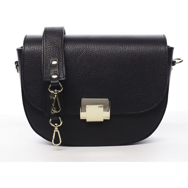 Dámska kožená kabelka čierna - ItalY Lisa čierna 31384086