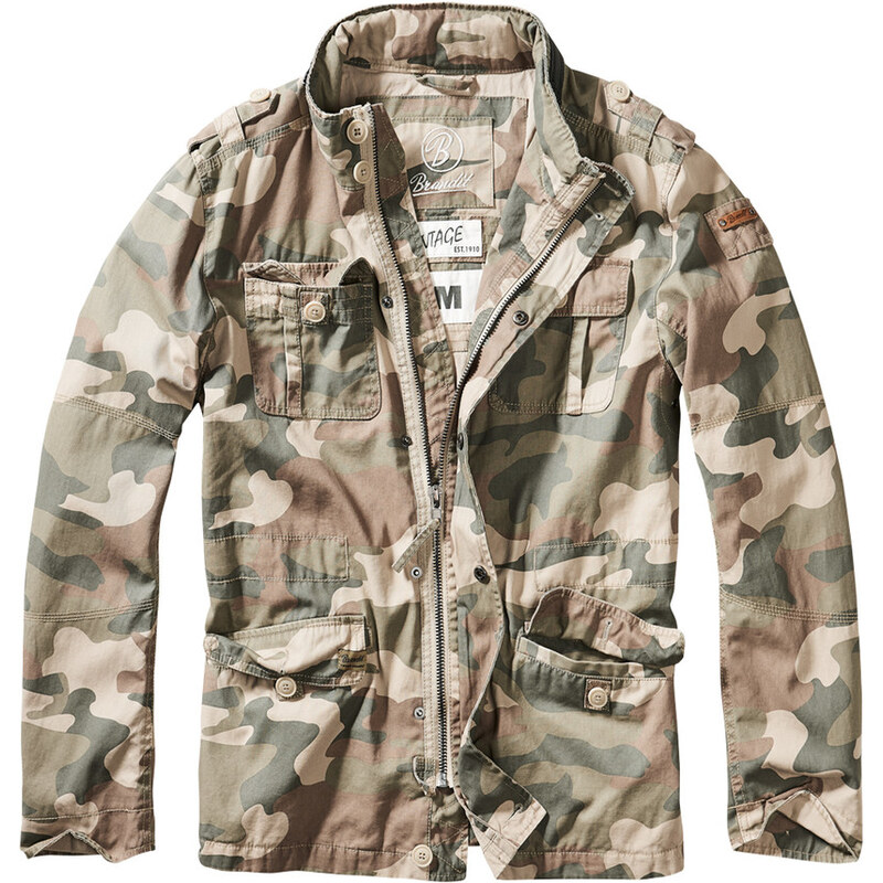 Glara Stylová pánska maskáčová bunda do pasu 18676623