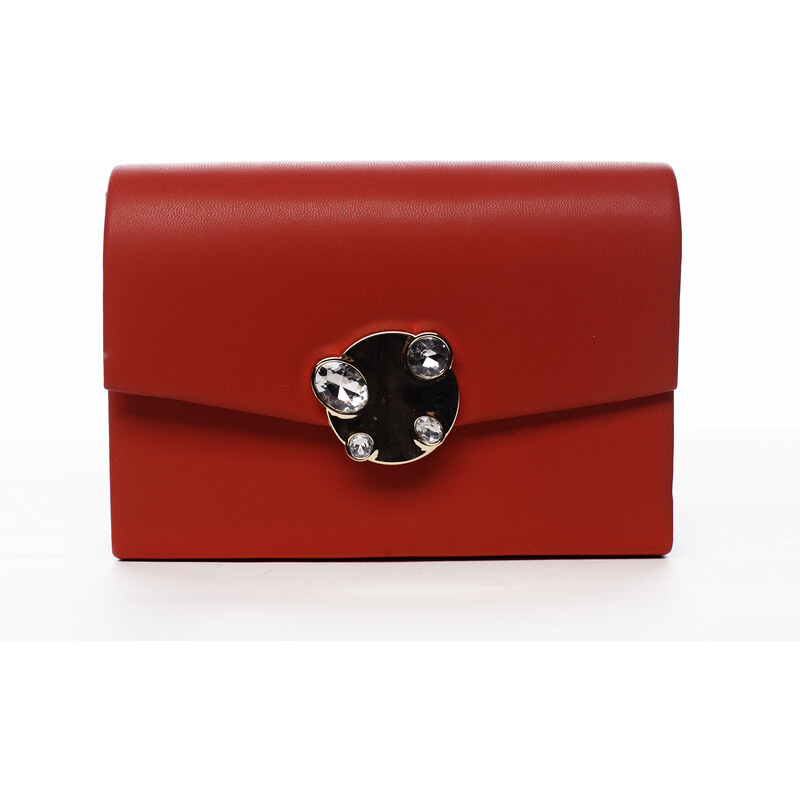 Luxusná dámska koženková spoločenská kabelka Luxury life, červená 64286477