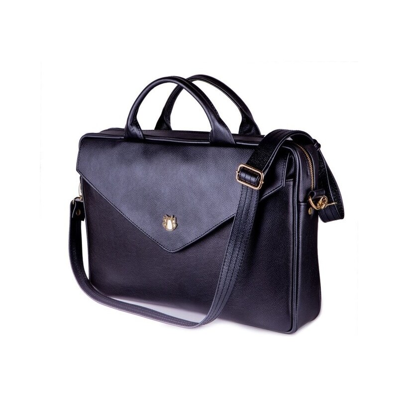 SOLIER Taška - Positano kožená dámska do práce, čierna 58008420