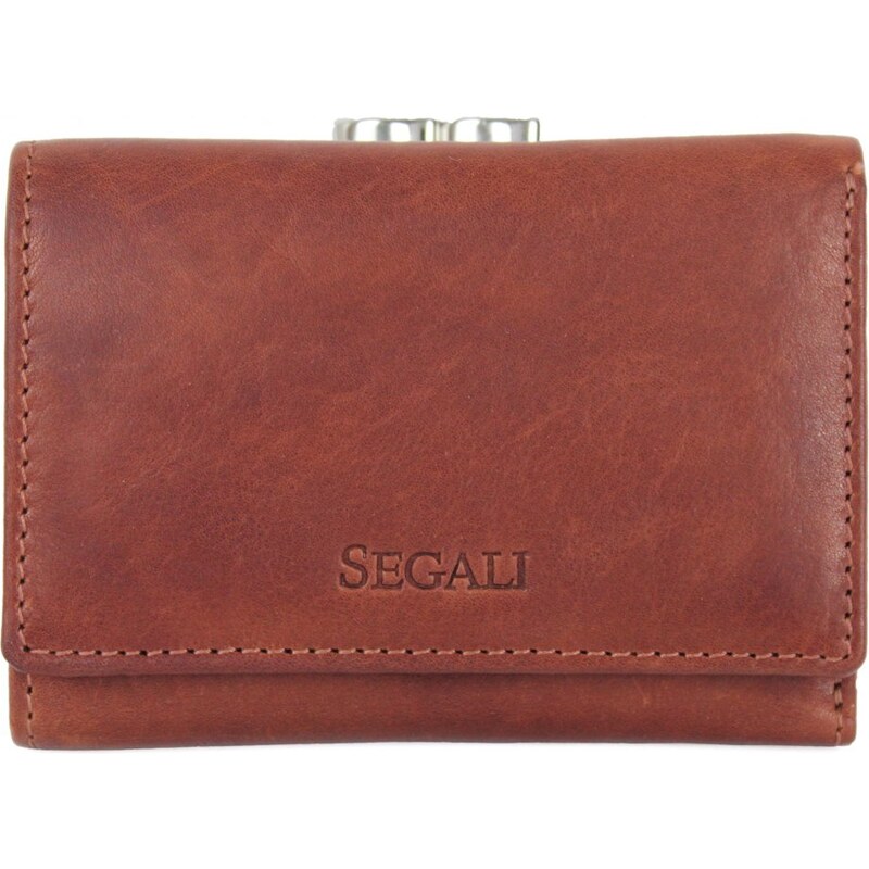 SEGALI Dámska kožená peňaženka SG-2870 koňak 35335785