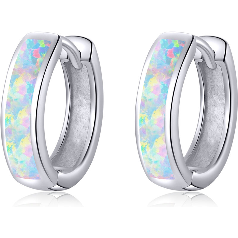 Emporial strieborné náušnice Opálové krúžky SCE861 27937054