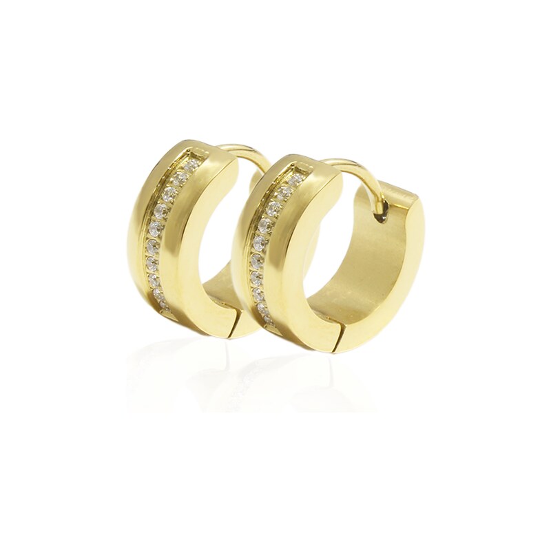 BM Jewellery Náušnice krúžky so zirkónmi Gold S1019130 17559153