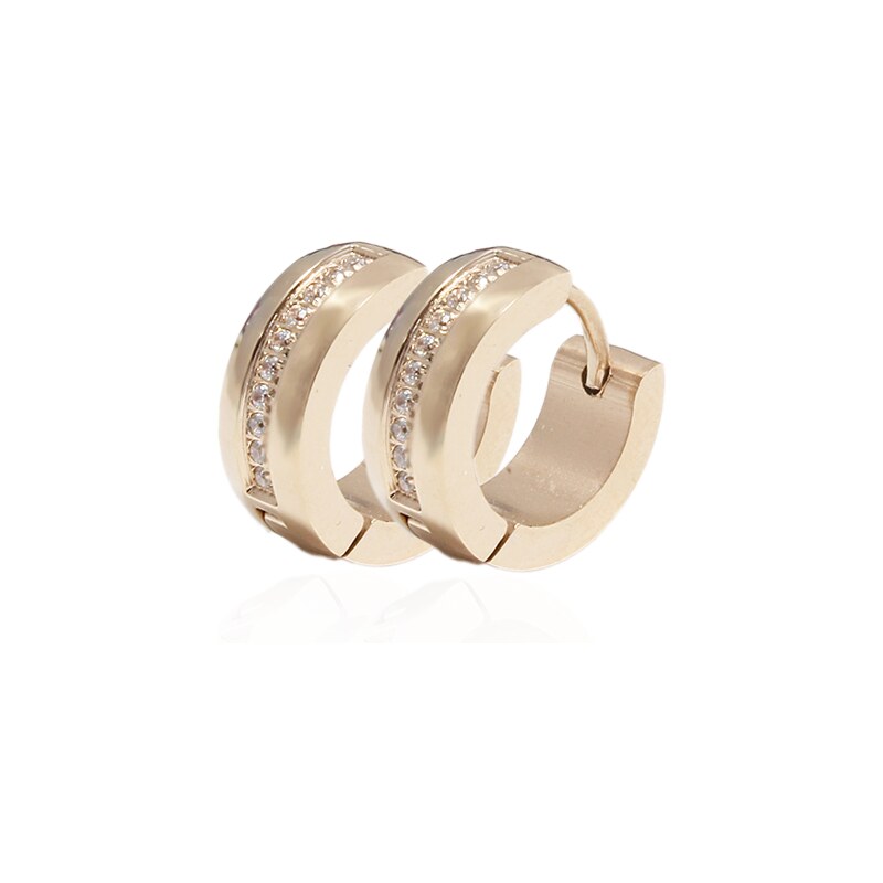 BM Jewellery Náušnice krúžky so zirkónmi Rose - Gold S1020130 17559152