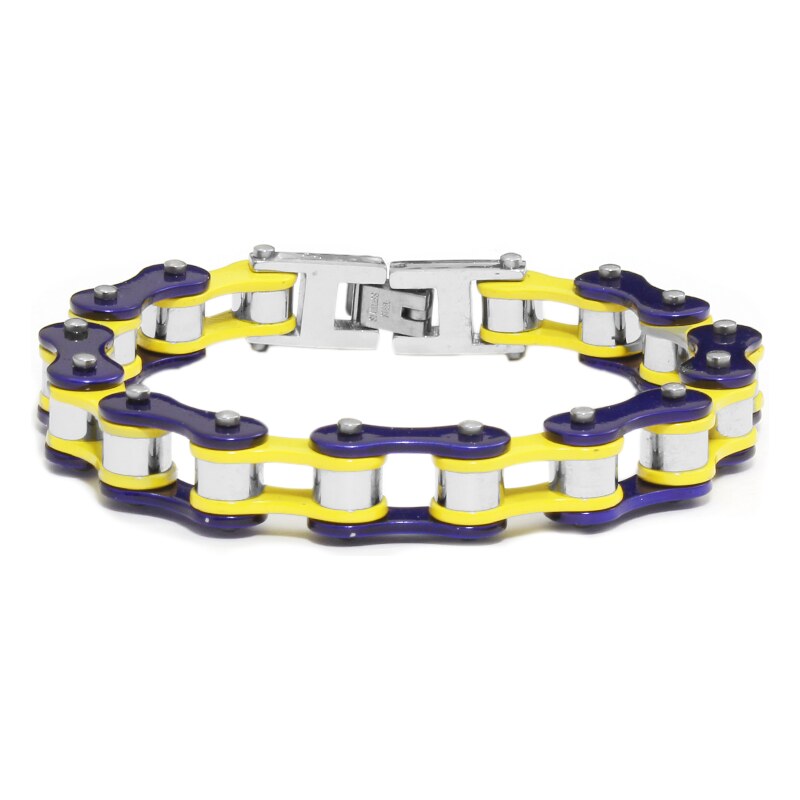 BM Jewellery Dámsky náramok motocyklový reťaz blue / yellow S1005210 17559138