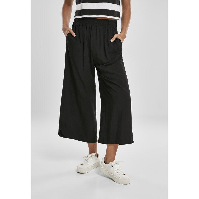 Urban Classics Dámske široké viskózové culottes čierne 50522130