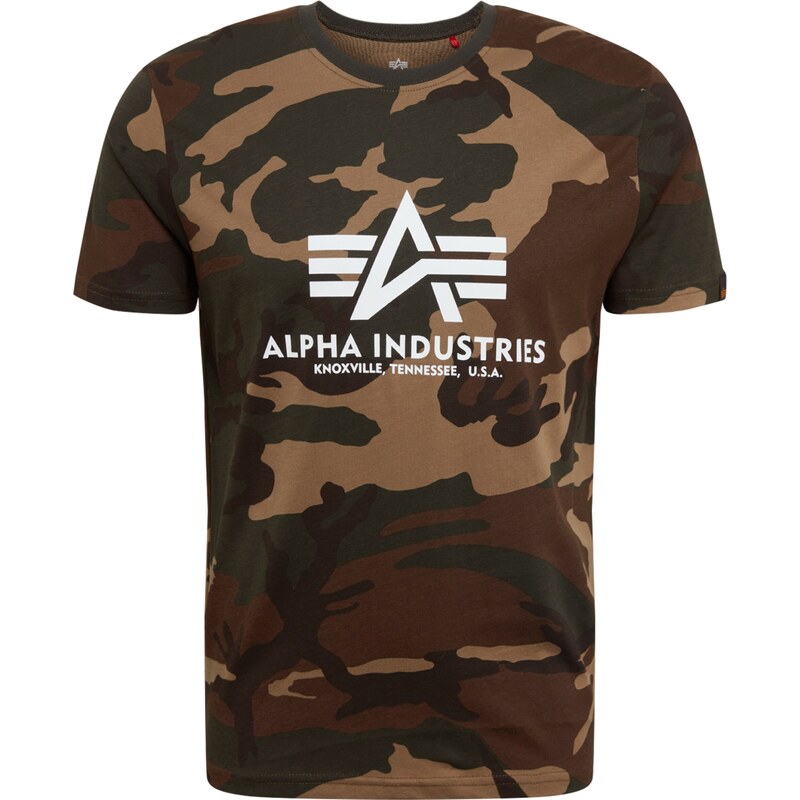 ALPHA INDUSTRIES Tričko tmavobéžová / hnedá / olivová / biela 18158955