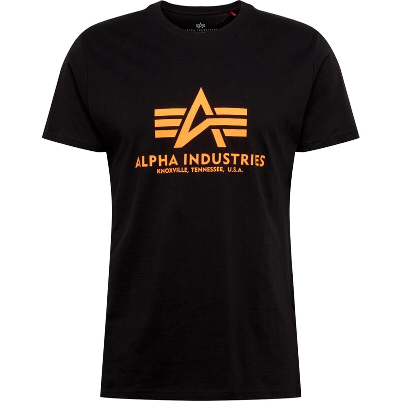 ALPHA INDUSTRIES Tričko neónovo oranžová / čierna 18158956