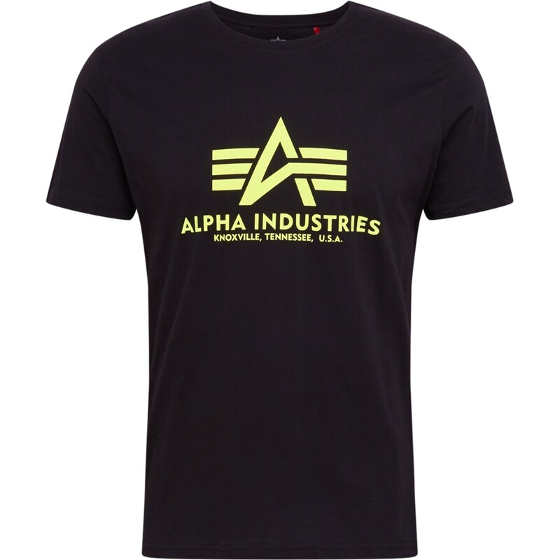 ALPHA INDUSTRIES Tričko Basic T Neon Print neónovo žltá / čierna 18443345