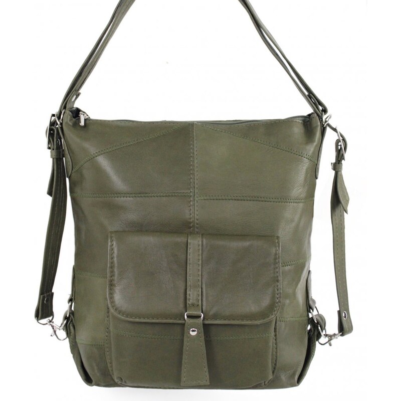 Sikora Dámska kožená kabelka - batôžtek Ela olivová 63523663