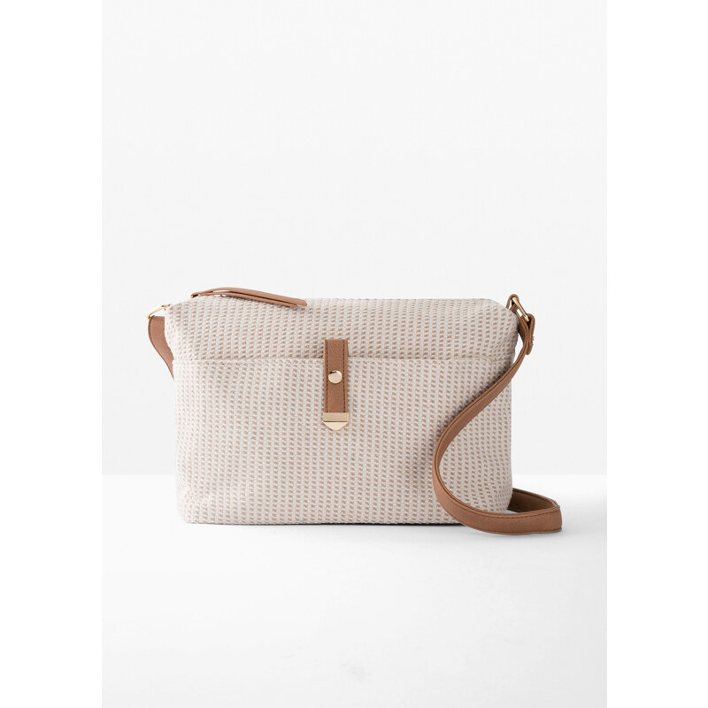 bonprix Látková taška s detailmi, farba béžová 44891747