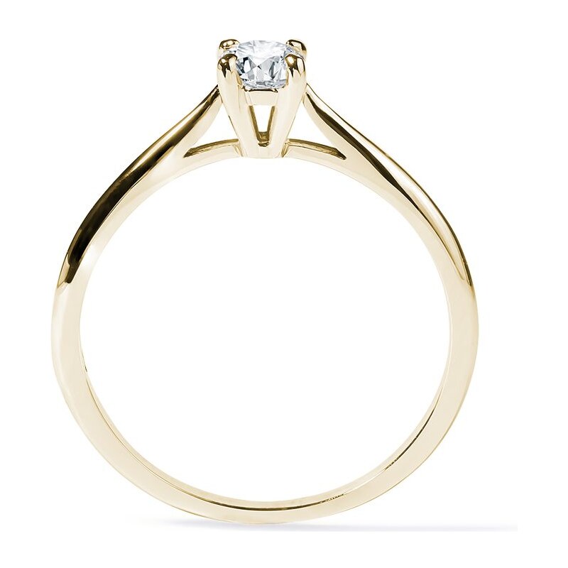 Jemný prsteň zo žltého zlata s briliantom KLENOTA K0497013
