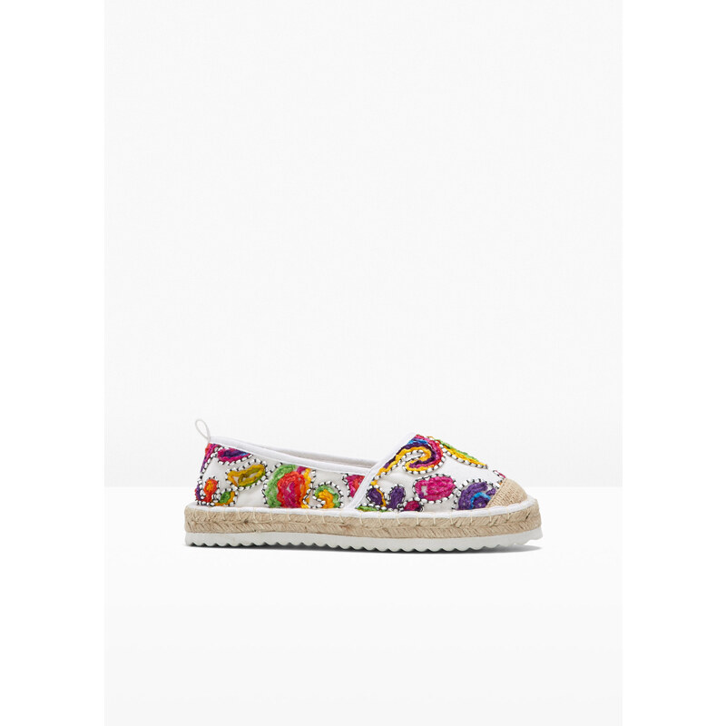 bonprix Espadrilky s výšivkou, farba biela 44733705