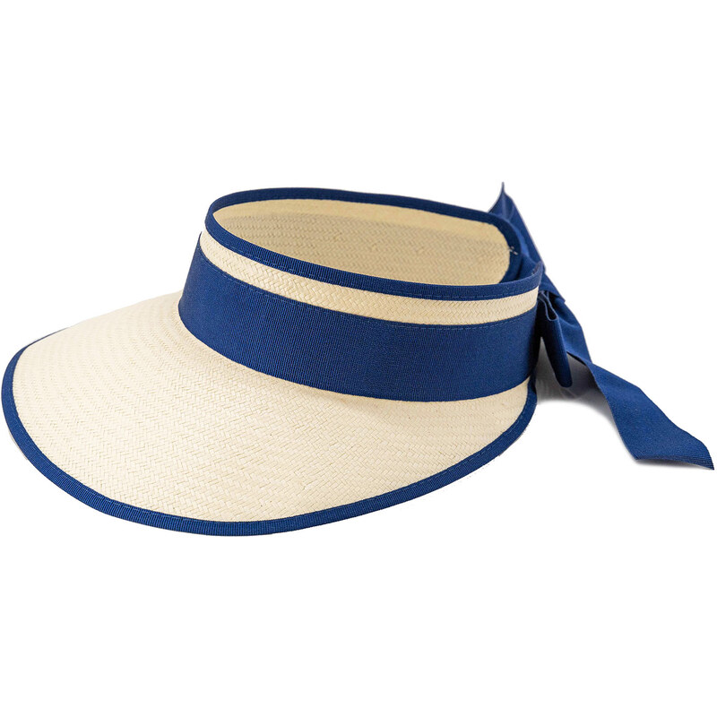 Carlsbad Hat Co. Šilt proti slnku, modrá hodvábna mašľa