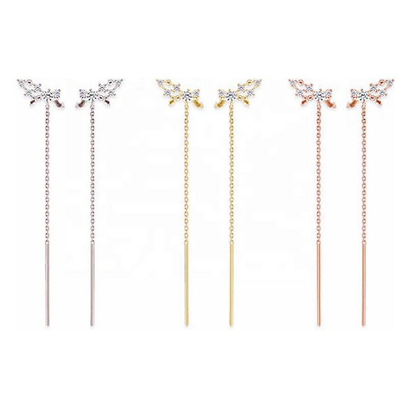 Olivie Strieborné GOLD pozdĺžne náušnice 4142 17652689