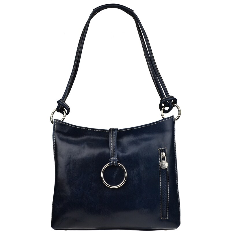 Modrá kožená talianska kabelka Veroncia Blu Argento NovaKabelka.sk 382749