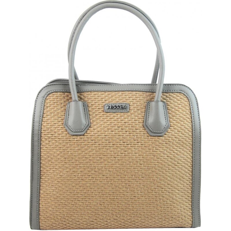 TESSRA Šedá dámska kabelka do ruky v prepletanom štýlu 4490-TS 17726281