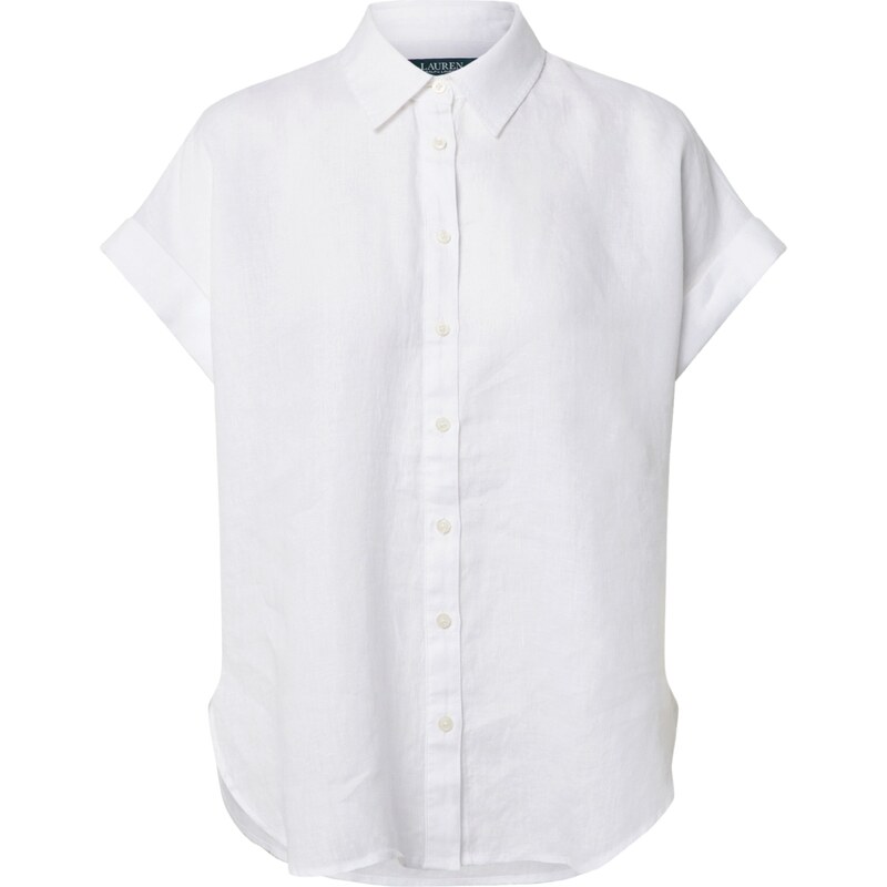Lauren Ralph Lauren Blúzka BROONO-SHORT SLEEVE-SHIRT biela 62203362