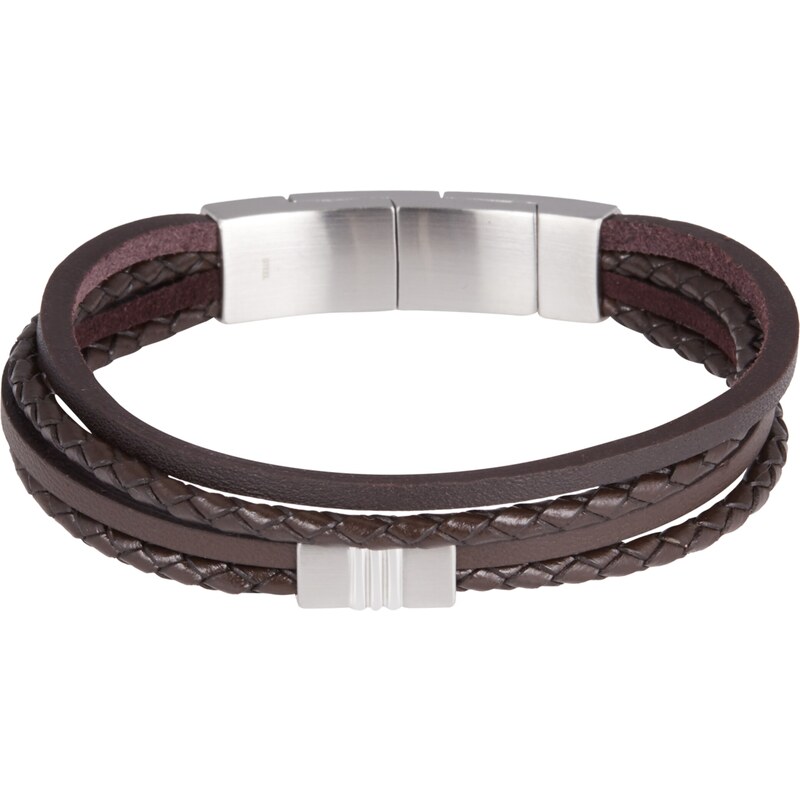 FOSSIL Náramok tmavohnedá / strieborná 44579223