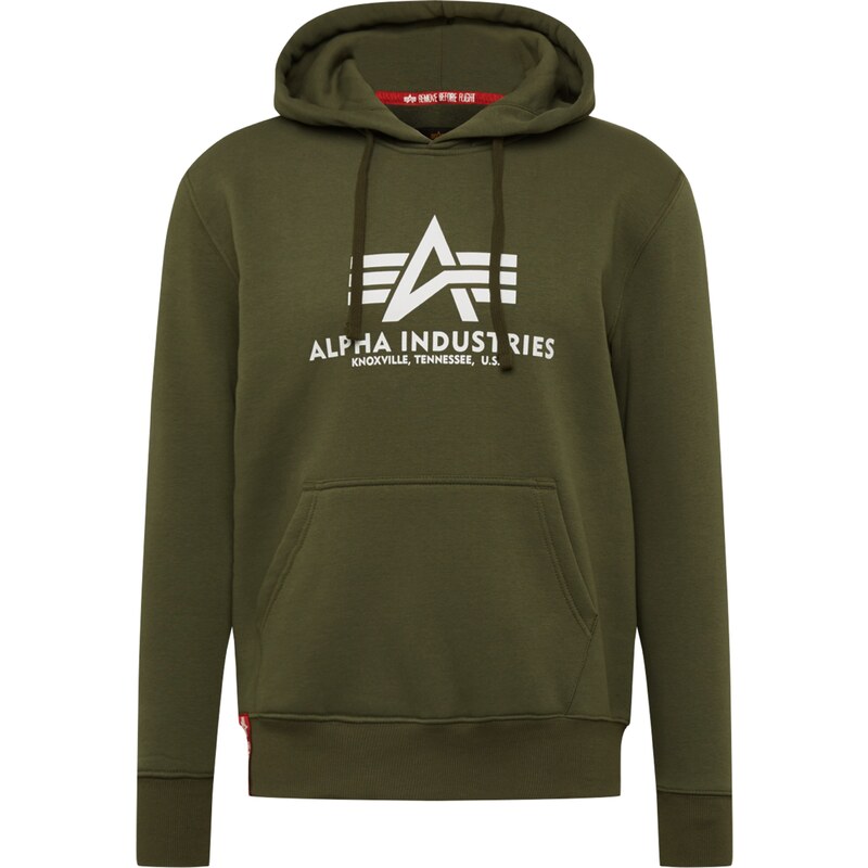 ALPHA INDUSTRIES Mikina olivová / biela 18565209