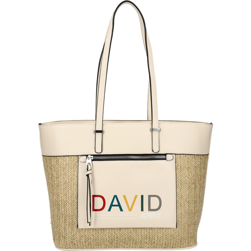 DAVID JONES Krémová veľká dámska kabelka cez rameno CM5741 17905804