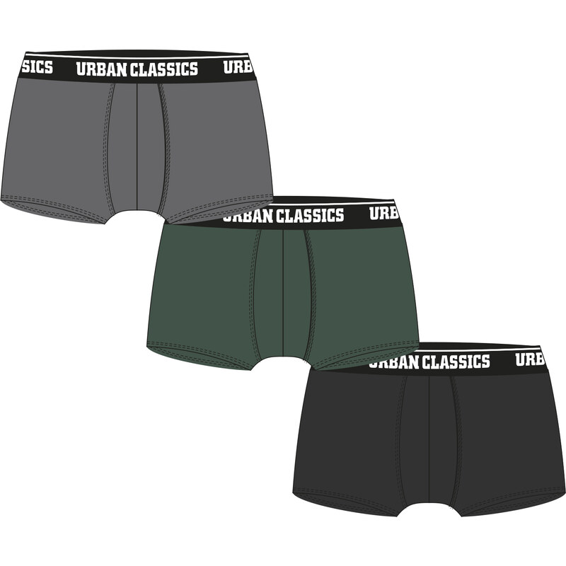 Urban Classics Boxer shorts 3-pack gray+dark green+black 50647348