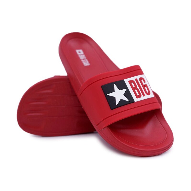 Letné pohodlné gumené šľapky BIG STAR v červenej farbe